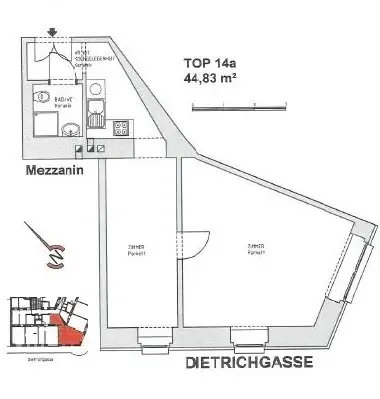 Unbefristet vermeitete 2-Zimmer-Wohnung!