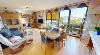 Essbereich im Wohnzimmer