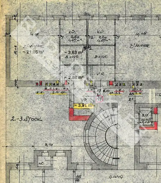 Bestandsplan 1968 Top 19 im Hoftrakt