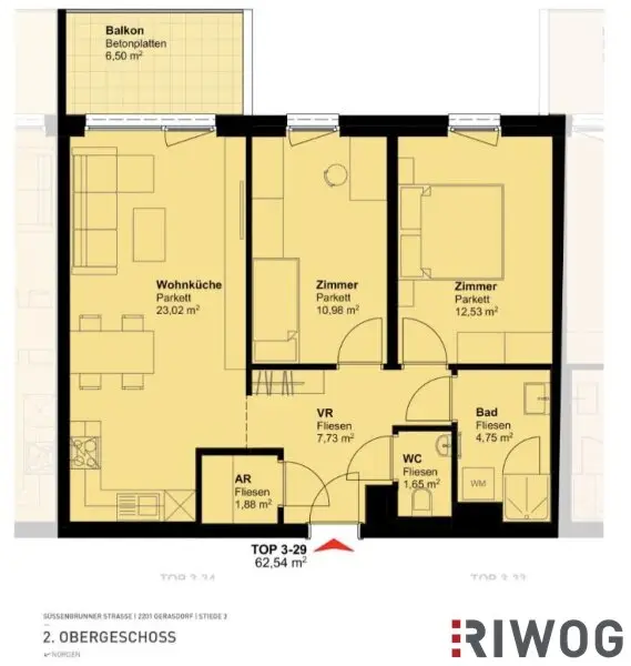 Erstbezug nach Neuerrichtung - 2 Zimmer - Ostbalkon - Gerasdorf bei Wien