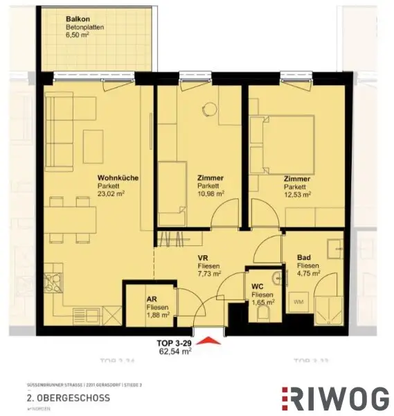 Erstbezug nach Neuerrichtung - 2 Zimmer - Ostbalkon - Gerasdorf bei Wien