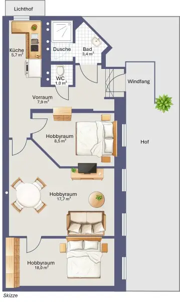 URBAN-HIDEAWAY: Teilrenovierte Souterrain - Werkstatt in Hoflage mit Gewölbedecke – Nähe Meiselmarkt