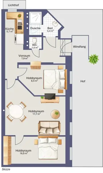 URBAN-HIDEAWAY: Teilrenovierte Souterrain - Werkstatt in Hoflage mit Gewölbedecke – Nähe Meiselmarkt