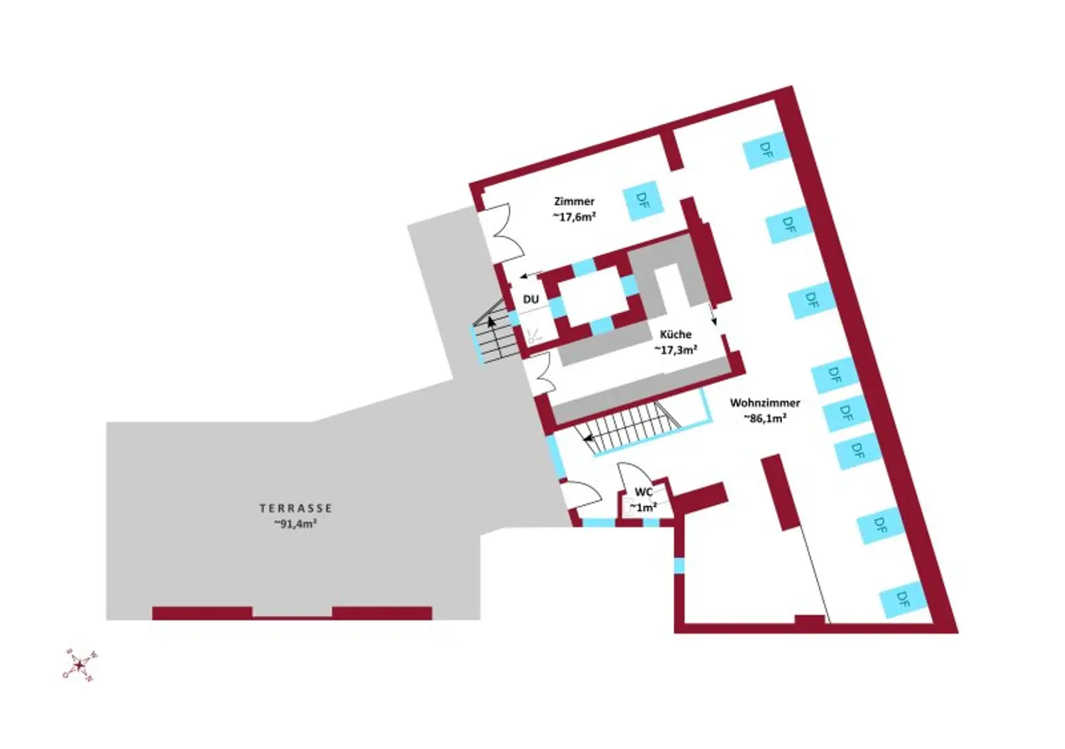 PENTHOUSE LIVING MIT PANORAMABLICK I MARIA HILFERSTRASSE I ca.100 m² TERRASSE I 7-Zimmer und 3 Bäder I U-Bahn Nähe