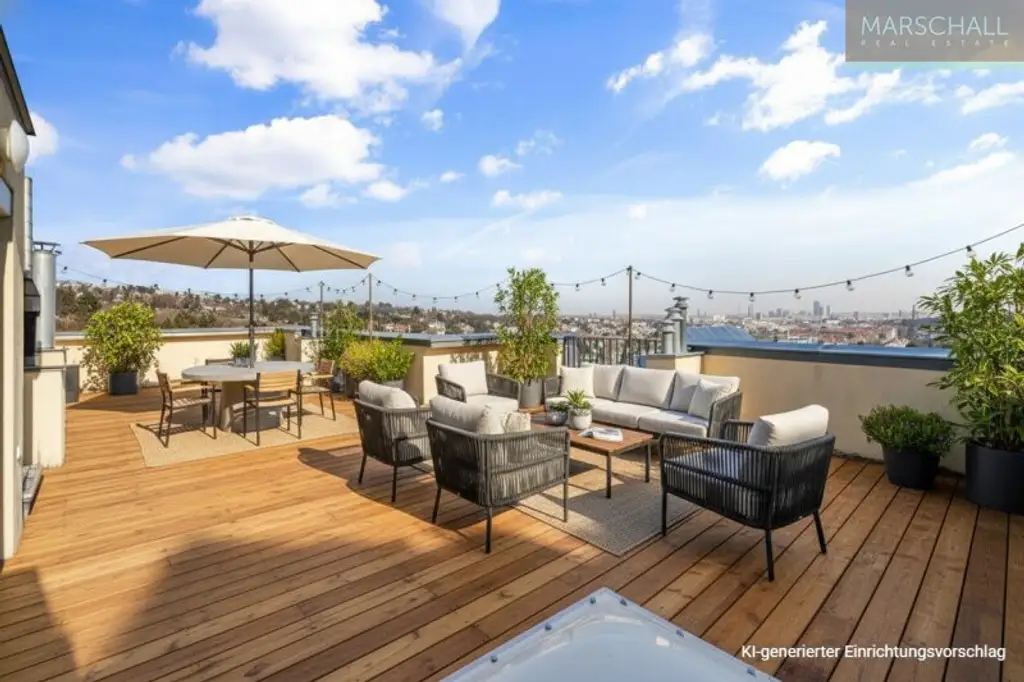 Luxuspenthouse mit riesiger Terrasse und Traumblick in Bestlage/Döbling