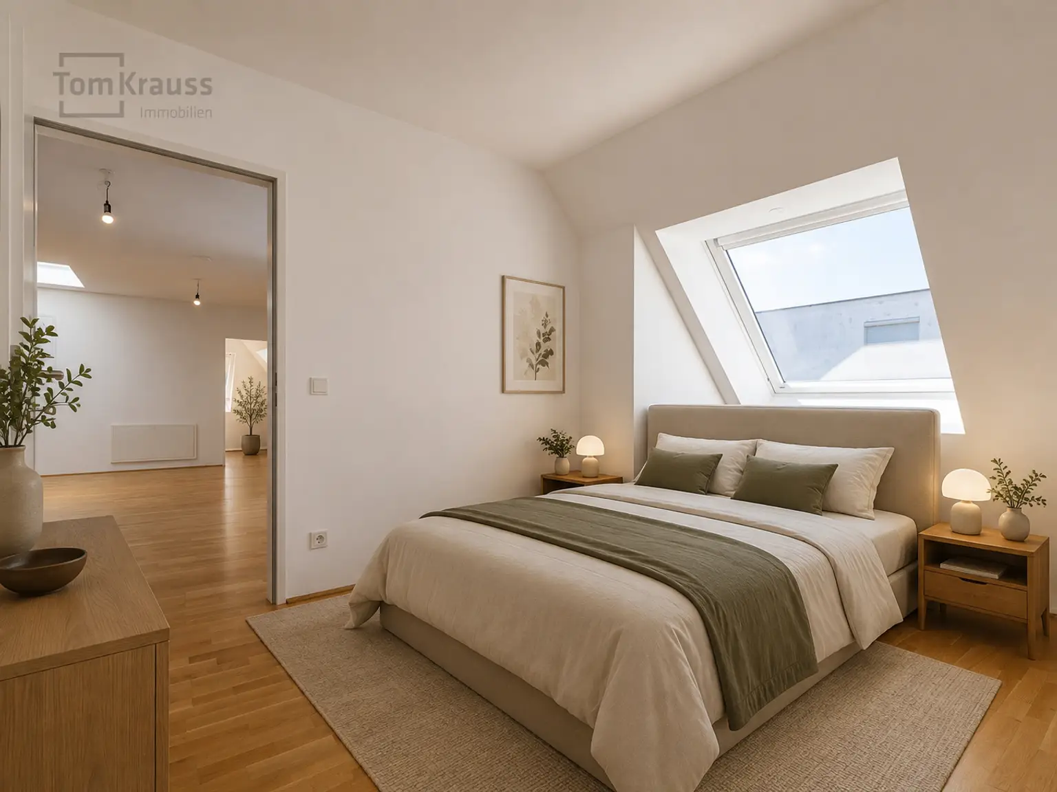 Schlafzimmer KI möbliert