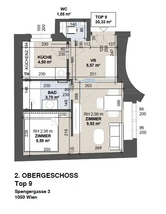 Erstbezug nach Sanierung - Innenhoflage - 
Schöne 1 Zimmer Wohnung