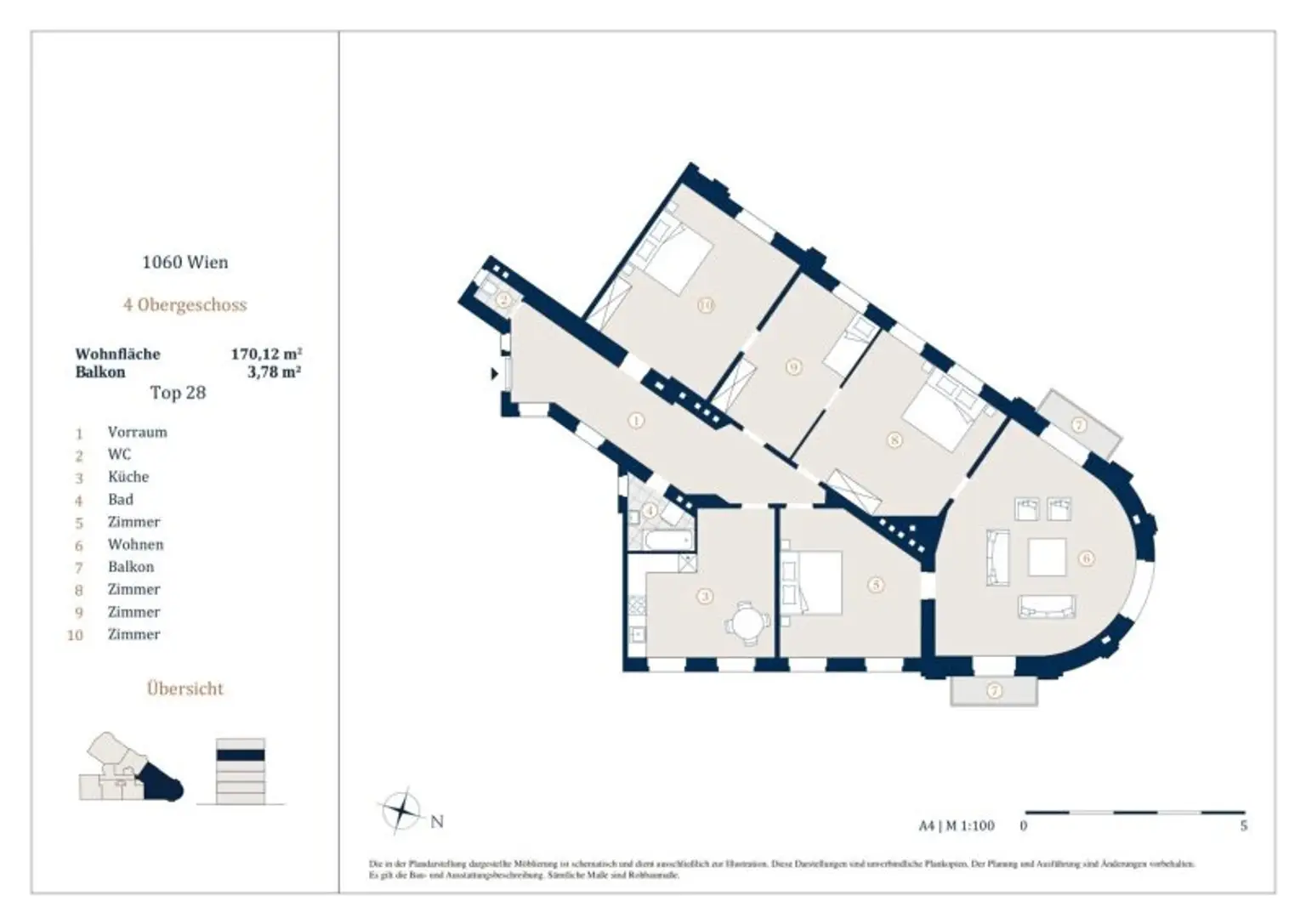 Helle 5-Zimmer Wohnung mit Balkon, Nähe Westbahnhof
