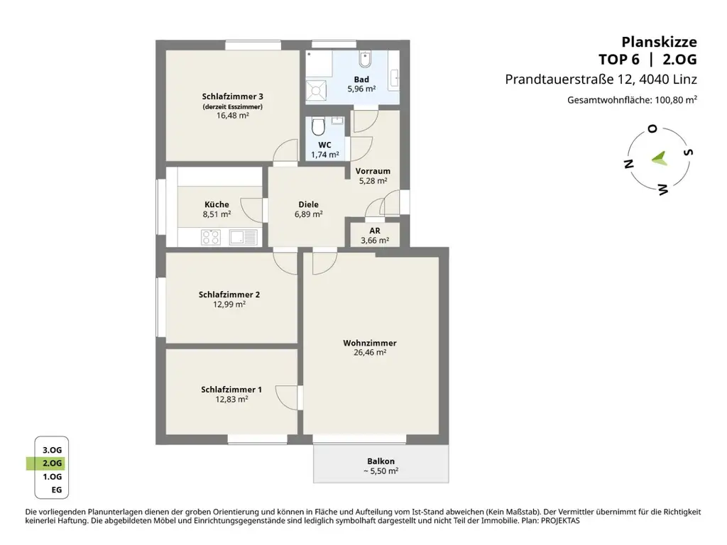 Gepflegte 4 Zimmerwohnung mit Garage und Balkon in bester Lage am Auberg