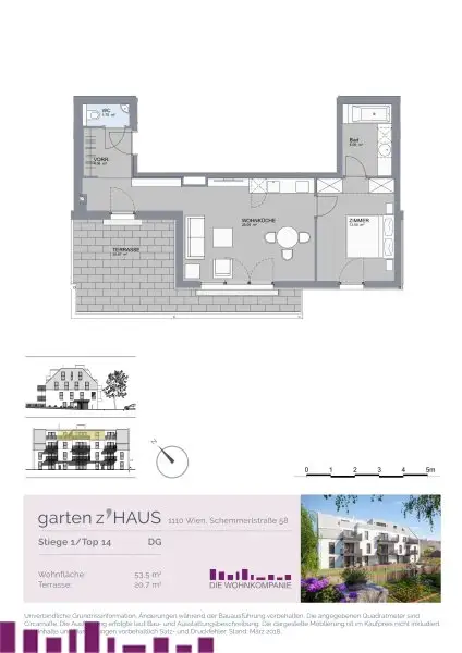 Großzügige 2 Zimmer mir riesiger Terrasse - hell und modern - super Lage!