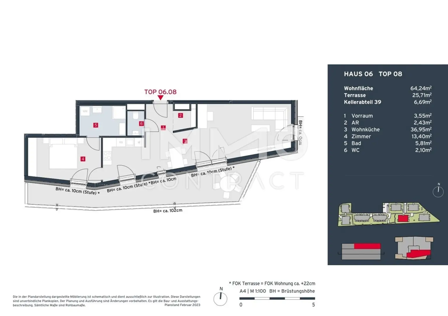 Stylische, großzügige 2-Zimmer-Dachgeschoss-Wohnung mit 23 m2 Südterrasse - Provisionsfrei!