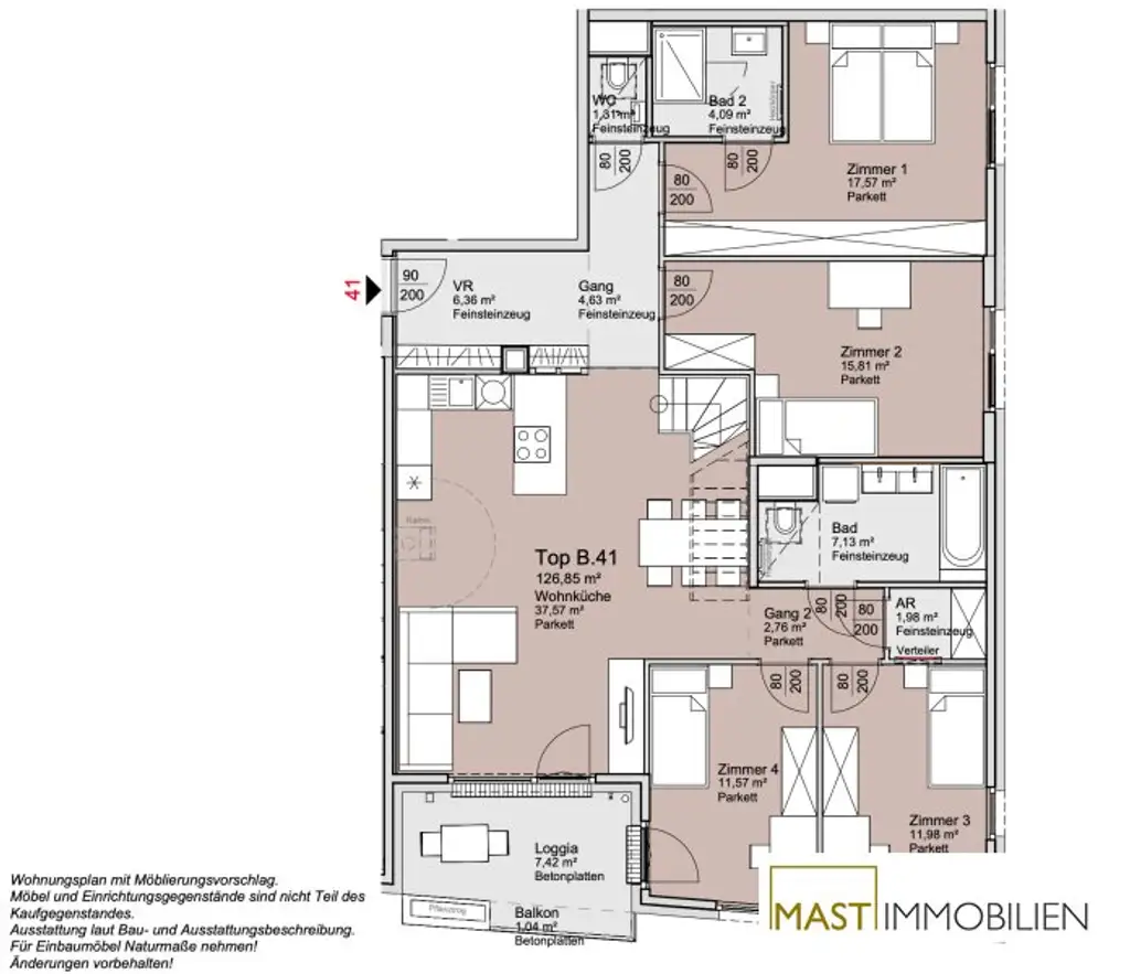 *Absolutes Unikat* Provisionsfreie 5-Zimmer Dachgeschosswohnung mit über 160 qm Freifläche unweit des Donauzentrums!