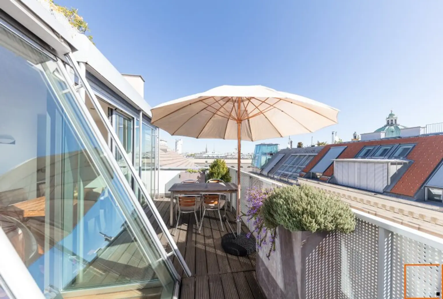 FULLY FURNISHED ROOFTOP APARTMENT:/ AC: Spacious living-dining area & 2 bedrooms