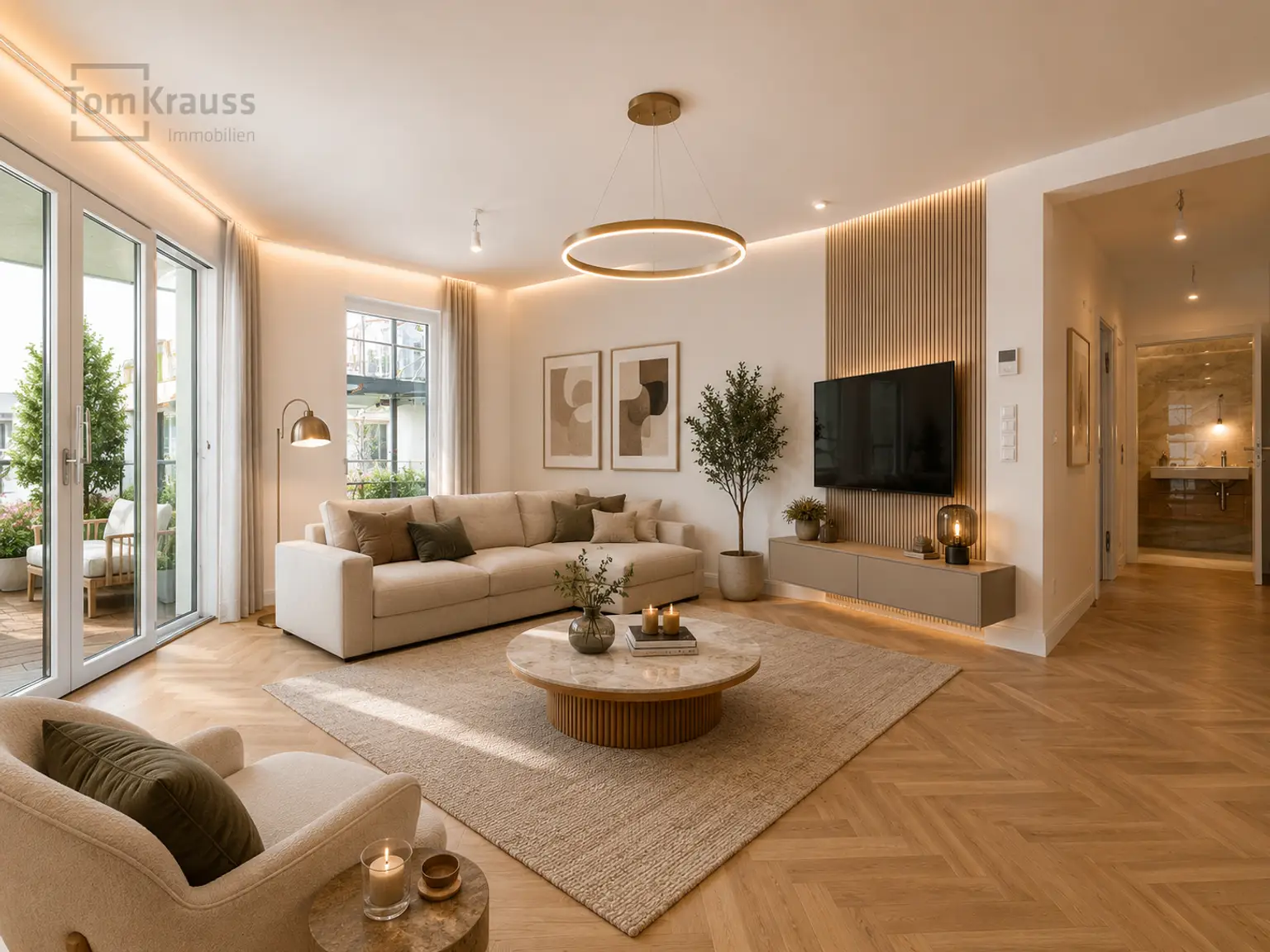 Musterwohnung Wohnzimmer2 KI Staging