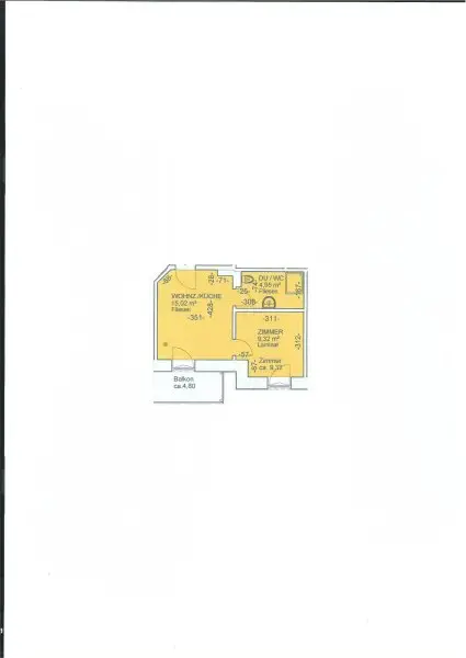 Plan - Kleine Zimmer Wohnung mit Balkon Miete Grödig Salzburg