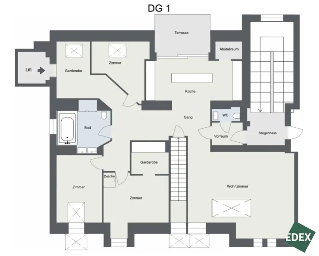Exklusive Penthaus DG-Wohnung mit privatem Aufzug und Garage
