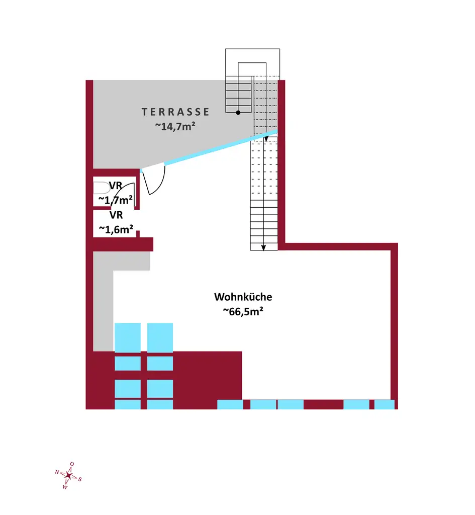 Grüner Dachgarten mit Blick über Wien I exklusive DG - Wohnung I Großzügige Fensterflächen mit Rollläden I Klimaanlage