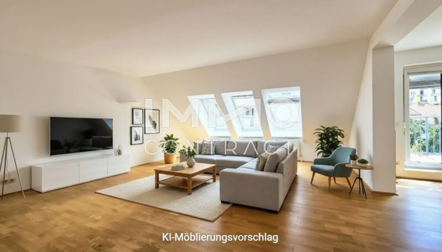 KI-möbliertes Wohnzimmer
