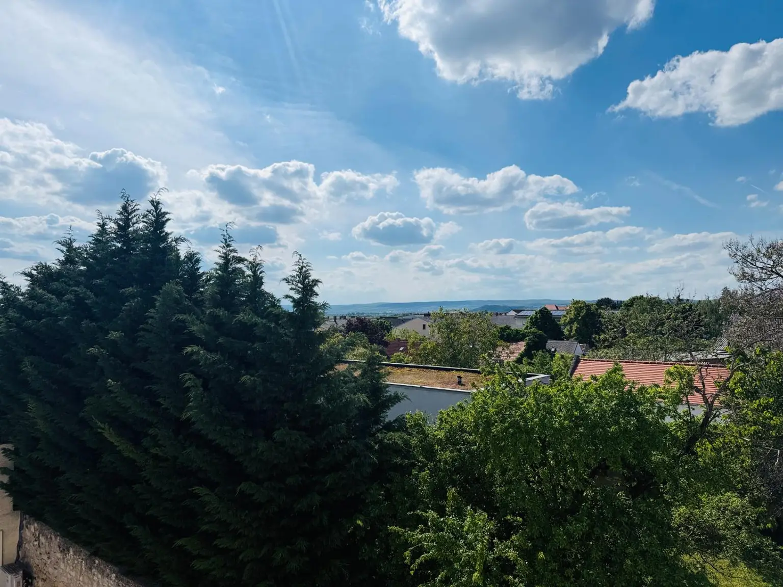 Blick von der Loggia ins Grüne