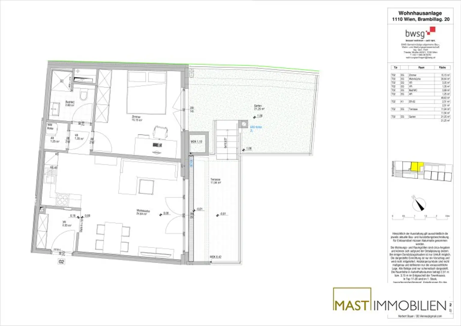 *Provisionsfrei* Großzügige 2-Zimmer Gartenwohnung bei U3 Simmering