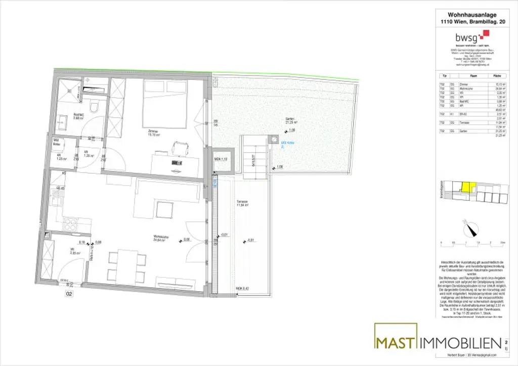 *Provisionsfrei* Großzügige 2-Zimmer Gartenwohnung bei U3 Simmering