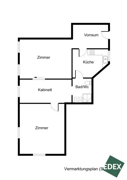 Sanierungsbedürftige 3-Zimmer Altbau-Wohnung mit Potenzial direkt bei der U-Bahn