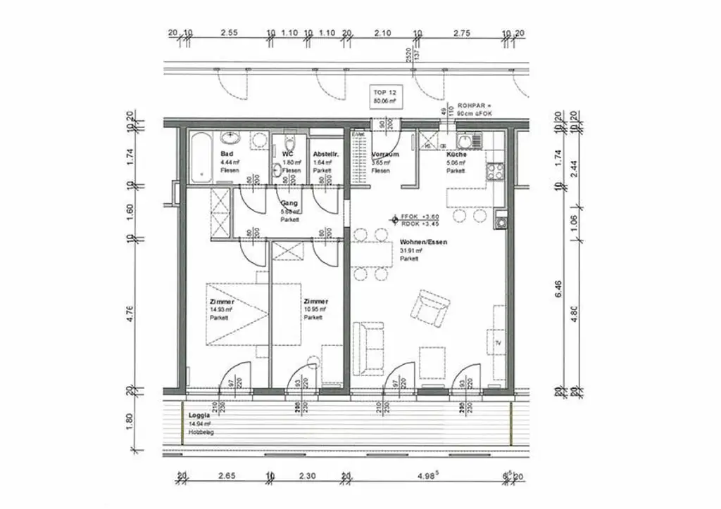 Herrliche 3-Zimmer-Wohnung mit Loggia im Ortszentrum