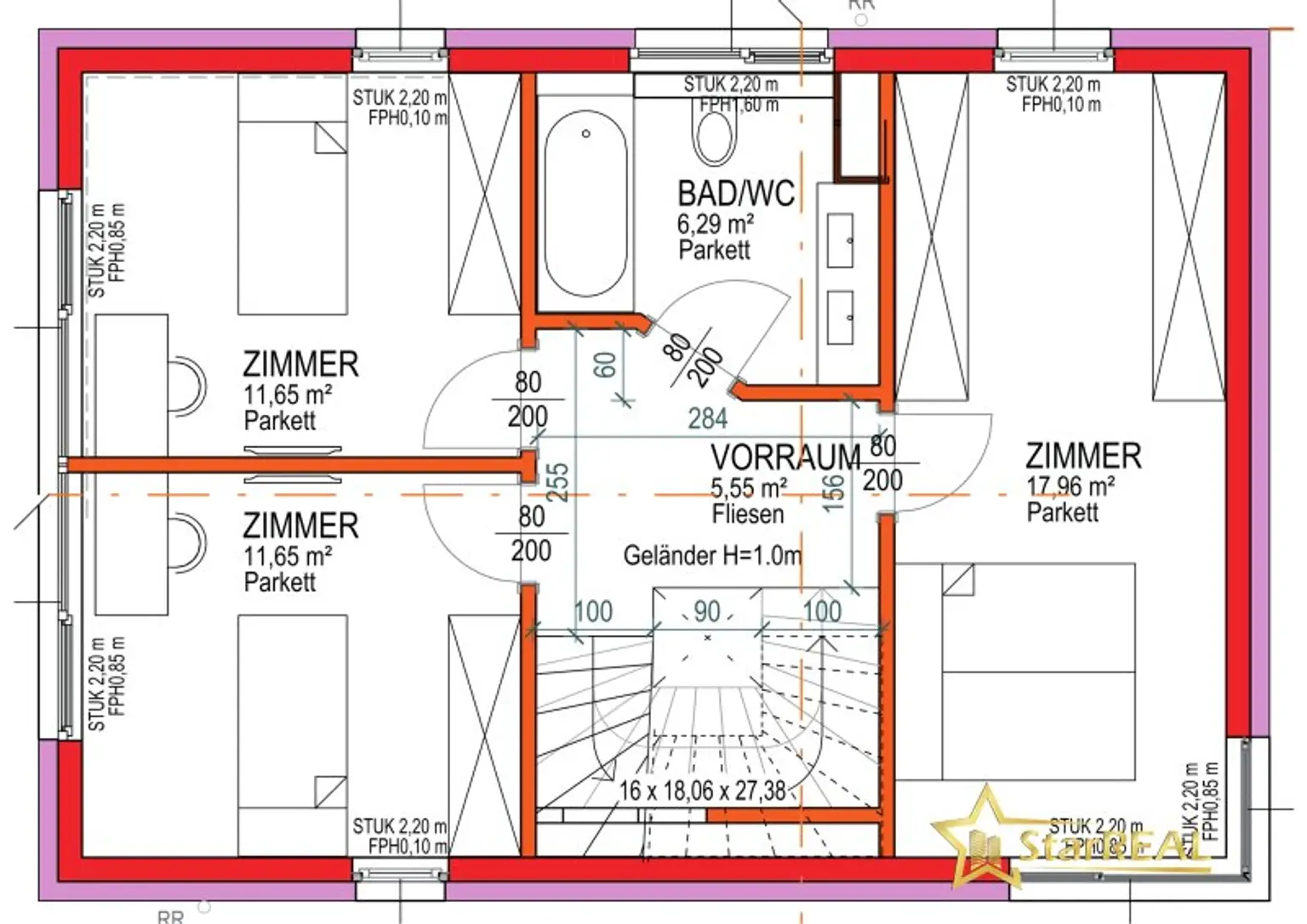 Obergeschoss Einzelhaus