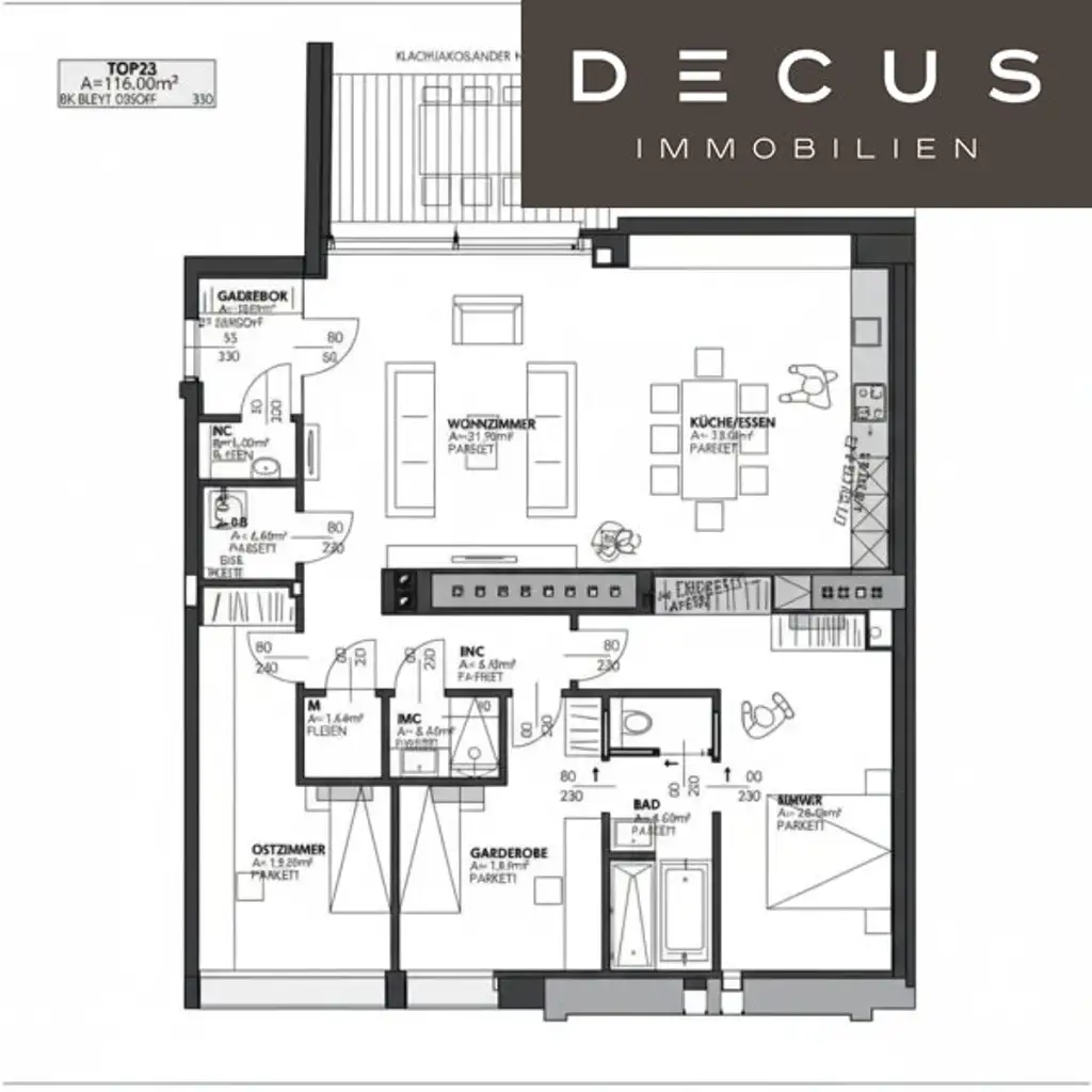 | MODERNE FAMILIENWOHNUNG IM DACHGESCHOSS | EXKLUSIVE ZENTRUMSLAGE | STADTPARK  | RUHIGE HOFSEITIGE 12 m2 TERRASSE |