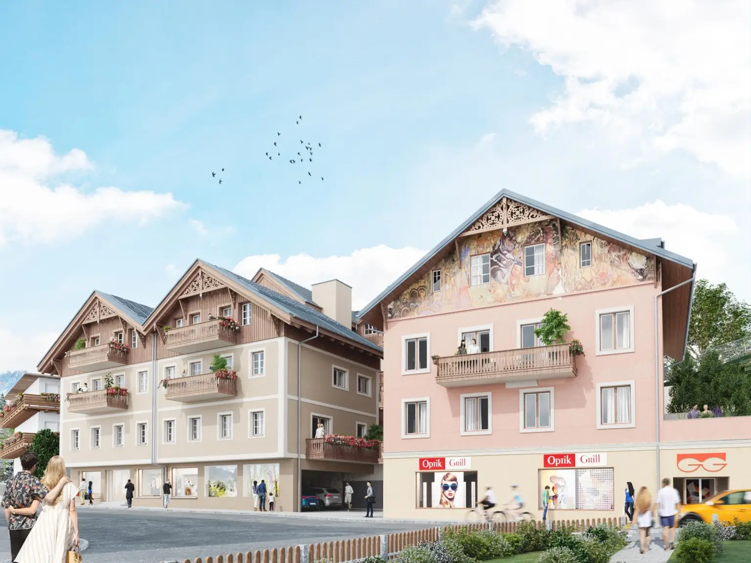 NEUBAU-Residenzen für ZWEITWOHNSITZ oder TOURISTISCHE VERMIETUNG im Ortszentrum von Bad Aussee - von 45 bis 170m² mit Terrassen