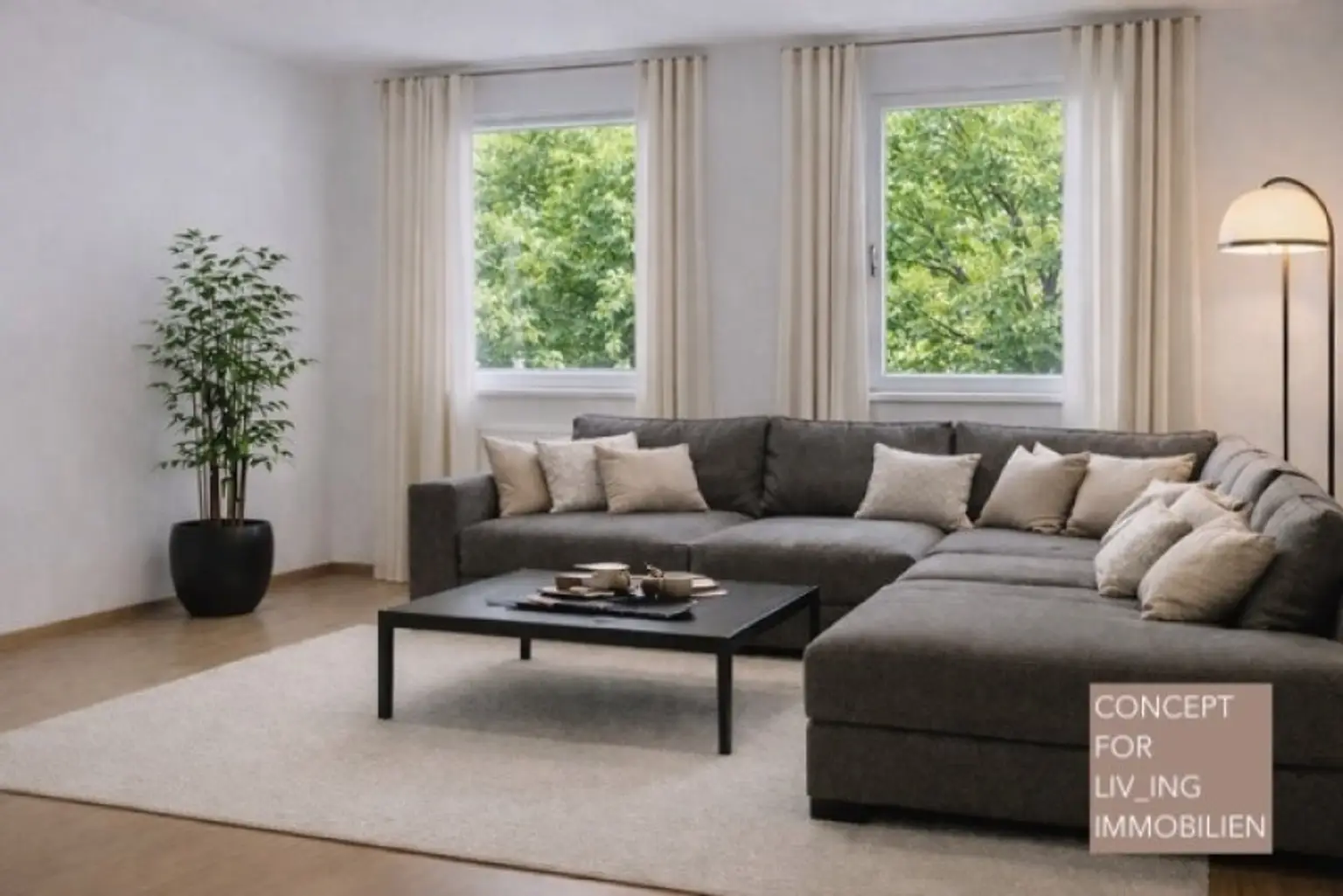 Grünblick. Südseitige 4 Zimmer-Wohnung plus Wintergarten nahe Wörthersee. Keller. Garage. WG-Eignung. Vermietet bis 03/2027.