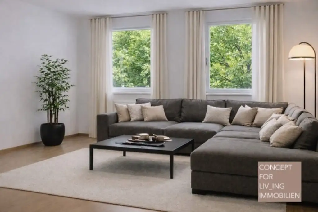 Grünblick. Südseitige 4 Zimmer-Wohnung plus Wintergarten nahe Wörthersee. Keller. Garage. WG-Eignung. Vermietet bis 03/2027.