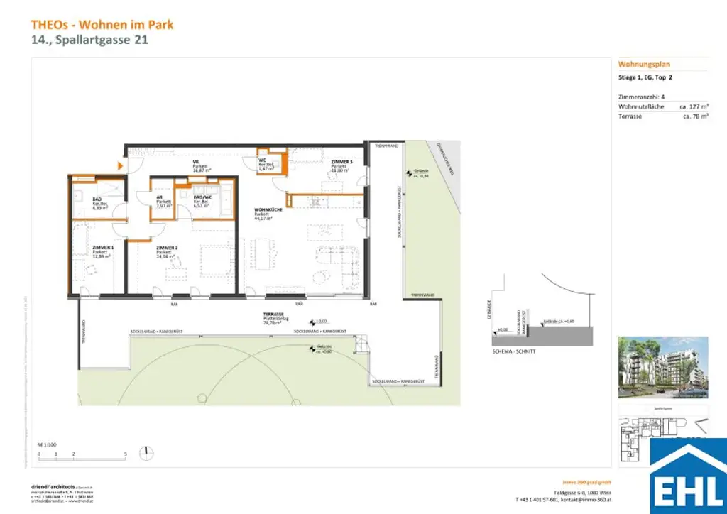 Gartenwohnung mit Park - 4-Zimmer Wohnung im Grünen