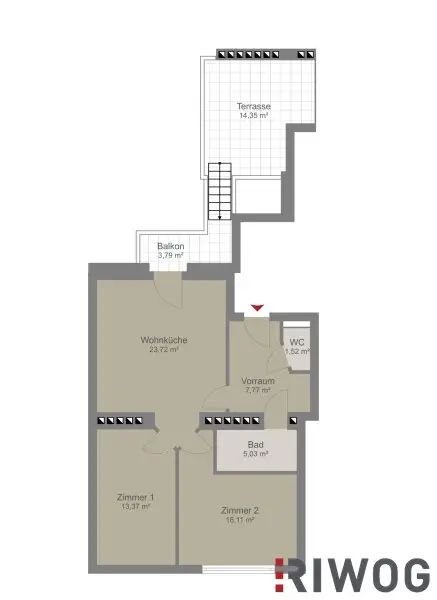 HELLE DACHTERRASSENWOHNUNG in der Odoakergasse