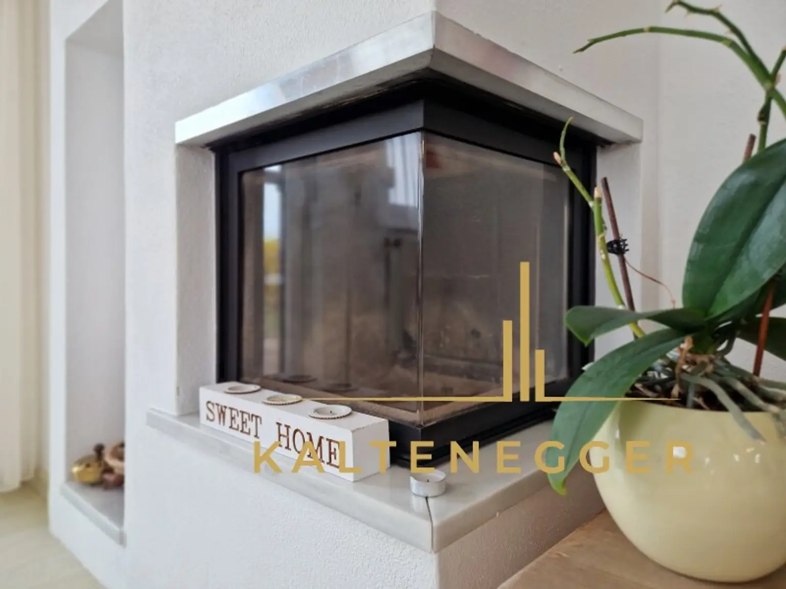 EG: Kamin im Wohnzimmer