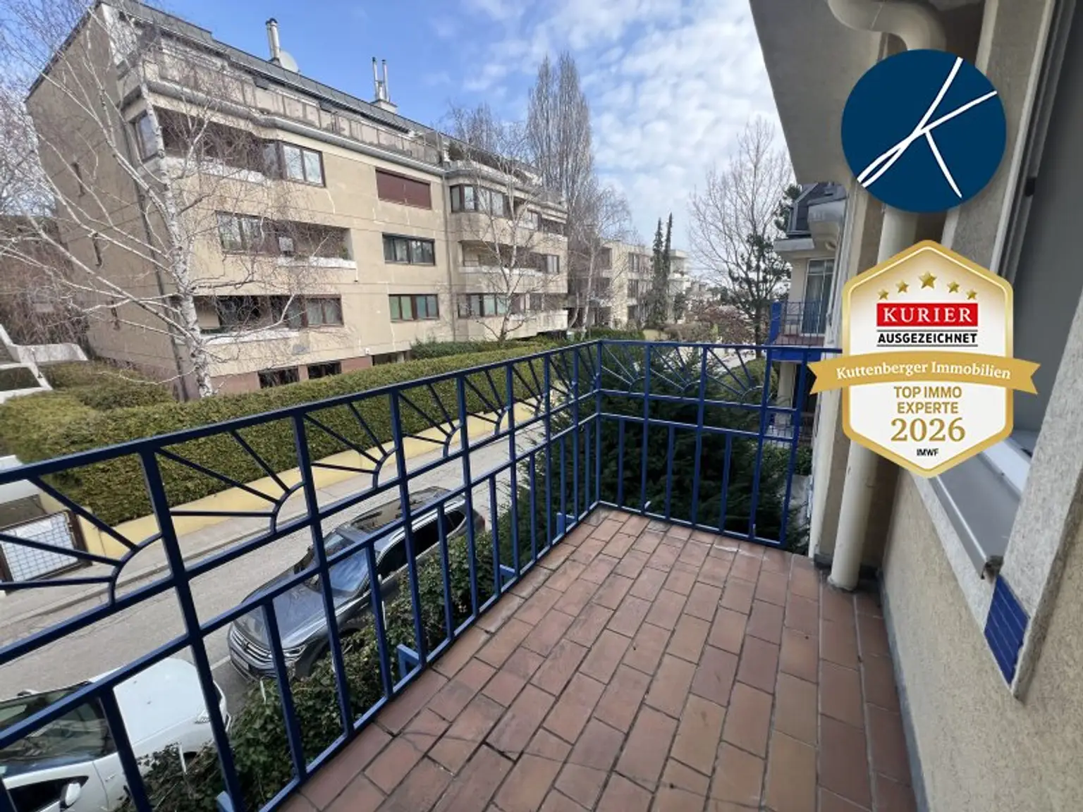 Balkon vom Wohnzimmer aus