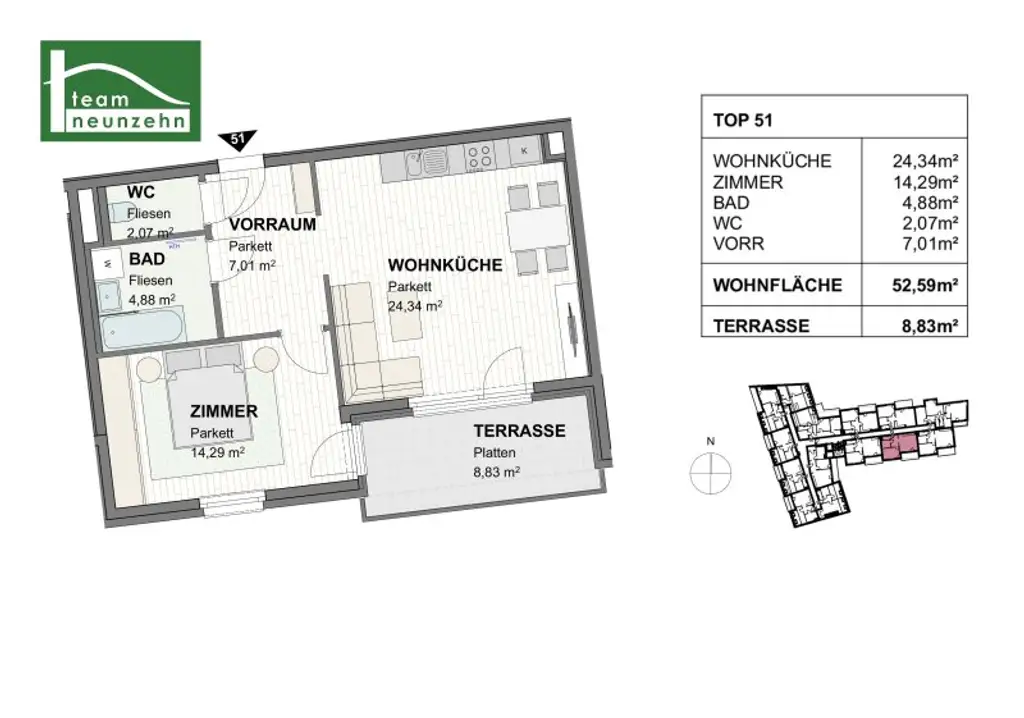 Hofblick in Bestlage! Karmeliterhof - Neubauwohntraum beim Rathausplatz