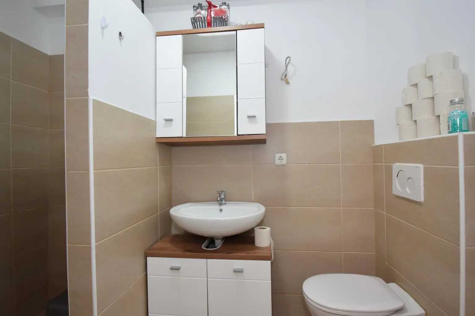 Badezimmer mit WC und Dusche im EG