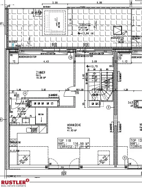 Luxuriöse Dachterrassenwohnung auf 3 Etagen direkt an der U3 - klimatisiert - mit Garage!