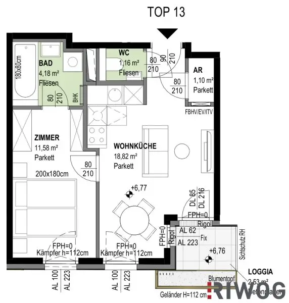 ERSTBEZUG | 2-Zimmer Wohnung mit Loggia | Fernwärme | Fassadenbegrünung | TG-Stellplatz optional | Nachhaltiges Wohnbauprojekt