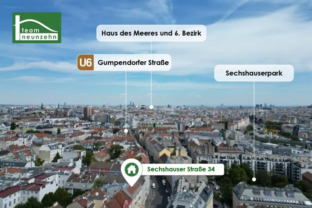 Freundliche DG-Wohnung in Sechshaus - 5 Gehminuten zu U4 und U6! Schlafzimmer in Hofruhelage!