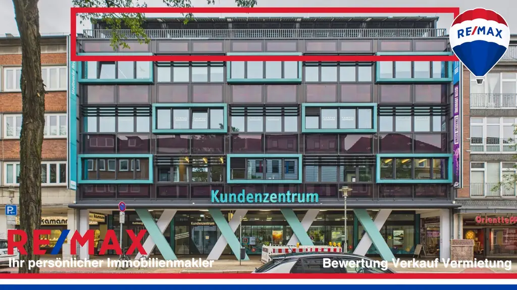 Moderne Büroetage mit Balkon & Stellplätzen im Zentrum von Neumünster