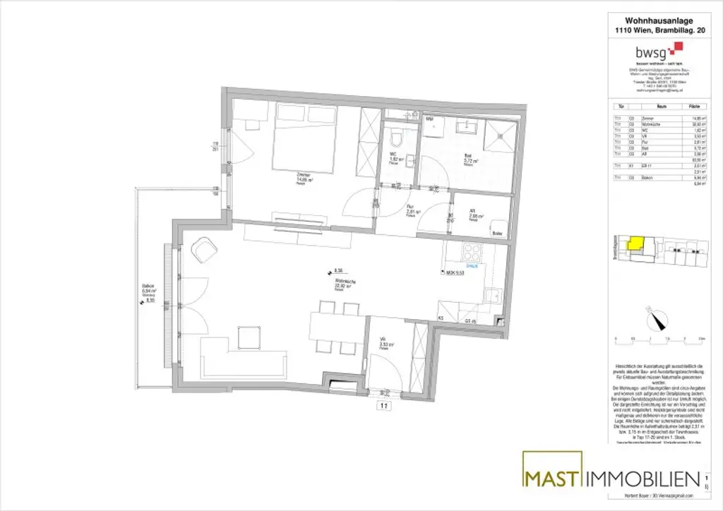 Provisionsfreie 2-Zimmer Wohnung im 3. Stock!