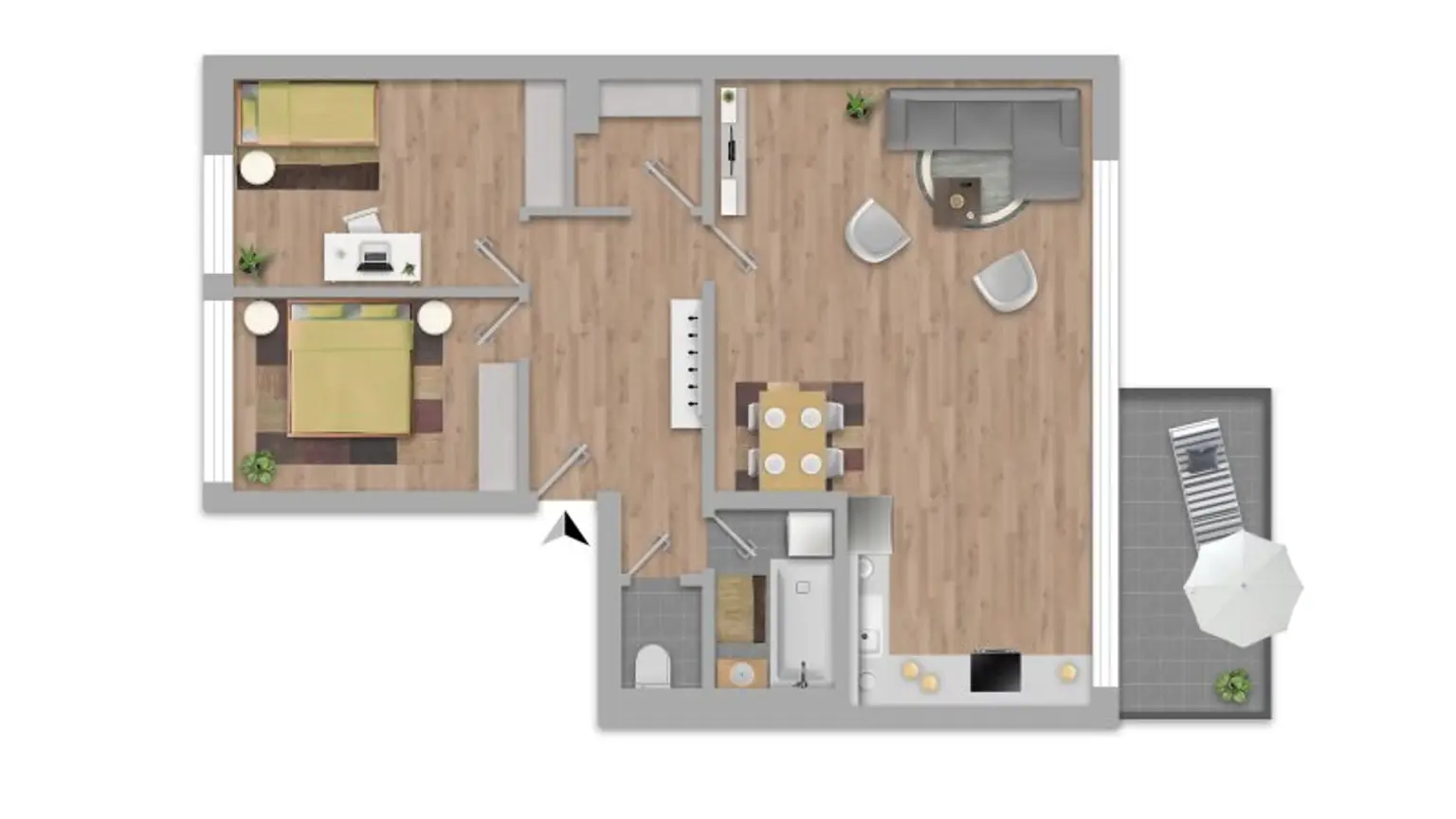 Moderne 3-Zimmer Wohnung mit Loggia/Balkon in der SolarCity zu kaufen