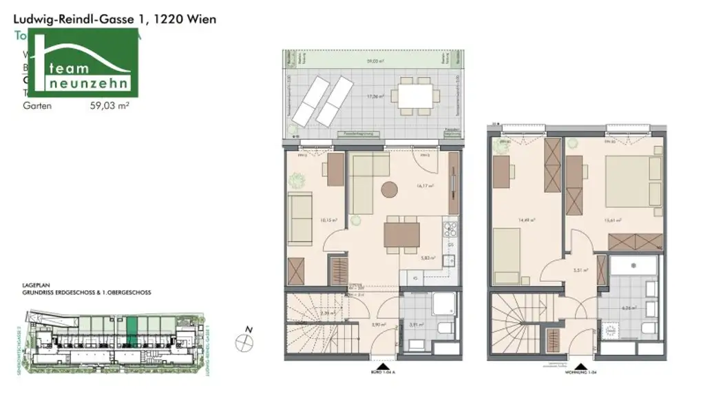 Für Unternehmer und Selbständige! Wohnen & Arbeiten vereint! Exklusive 4-Zimmer Wohnung mit großzügiger Freifläche  -  Top-Lage beim Ladinigpark!