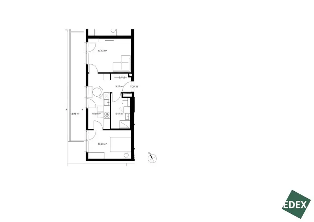 ERSTBEZUG - Ideale 2 Zimmer-Wohnung mit separater Küche und Terrasse
