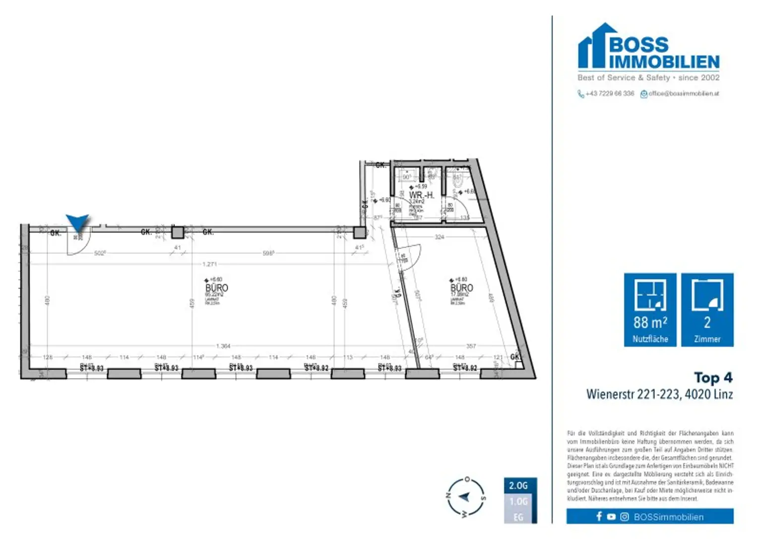 Grundriss Wienerstr 221-223, Top 4
