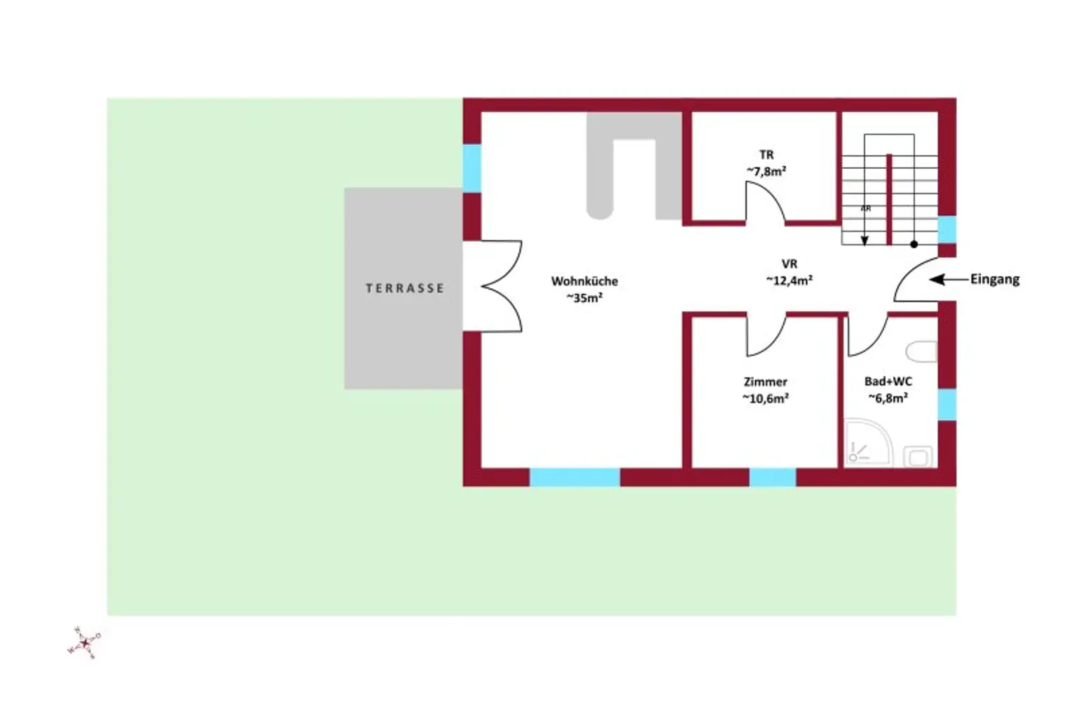 Grüne Oase mit toller Infrastruktur I großzügiger Garten + Balkon I geräumige Zimmer I 2 Bäder I Alarmanlage I