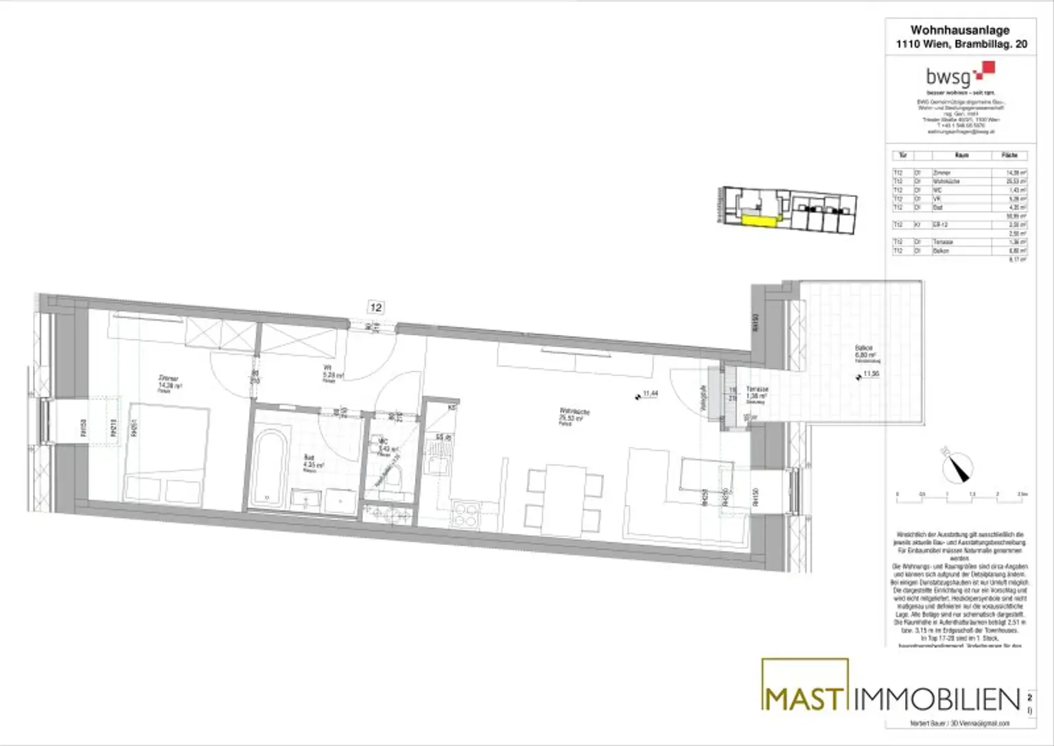 1. Dachgeschoss - Provisionsfreie 2 Zimmer Wohnung