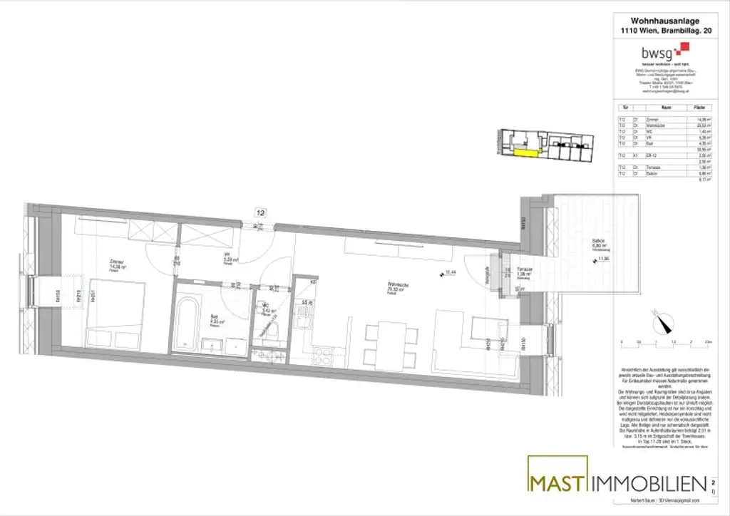 1. Dachgeschoss - Provisionsfreie 2 Zimmer Wohnung